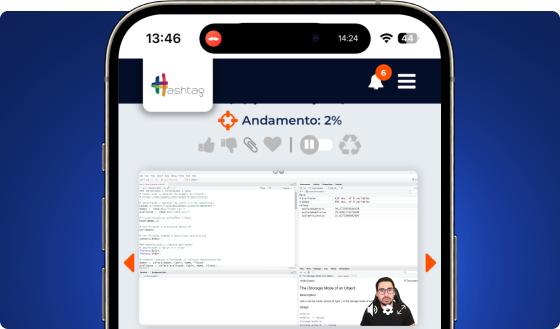 Celular com a plataforma Ciência de Dados Impressionador